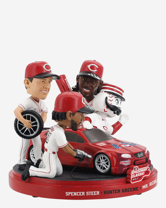 Cincinnati Reds 2025 MLB Speedway Classic Pit Crew Mini Bobblehead Scene FOCO - FOCO.com