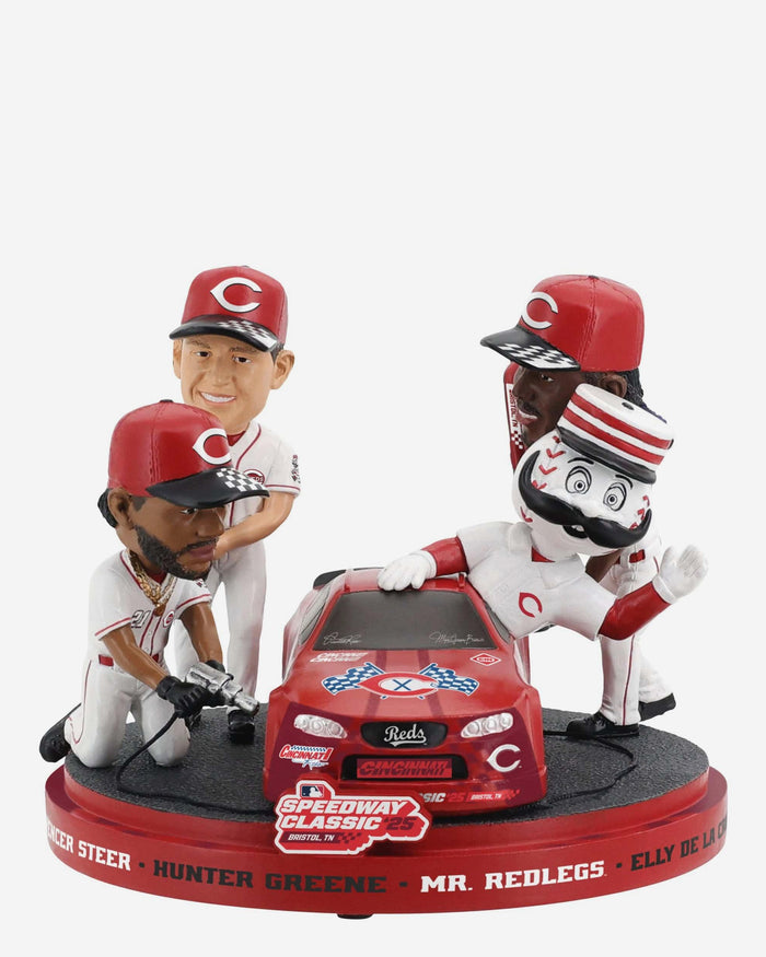 Cincinnati Reds 2025 MLB Speedway Classic Pit Crew Mini Bobblehead Scene FOCO - FOCO.com