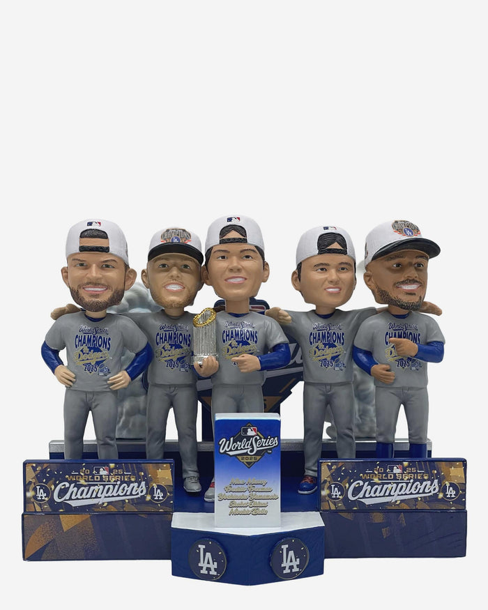Los Angeles Dodgers 2025 World Series Champions Comeback of the Ages Podium Mini Bobblehead Scene FOCO - FOCO.com