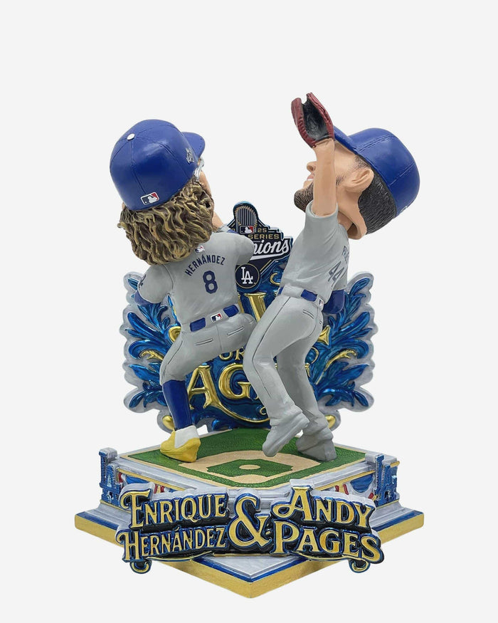 Andy Pages & Kike Hernandez Los Angeles Dodgers 2025 World Series Game 7 Mini Bobblehead Scene FOCO - FOCO.com