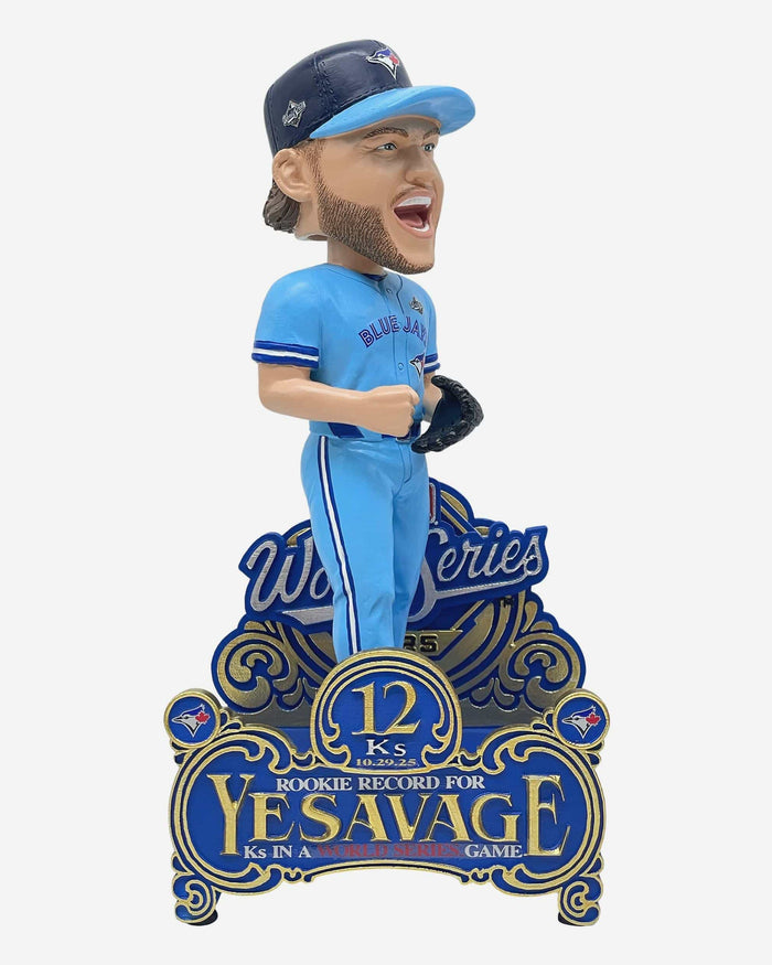 Trey Yesavage Toronto Blue Jays World Series Rookie Strikeout Record Bobblehead FOCO - FOCO.com