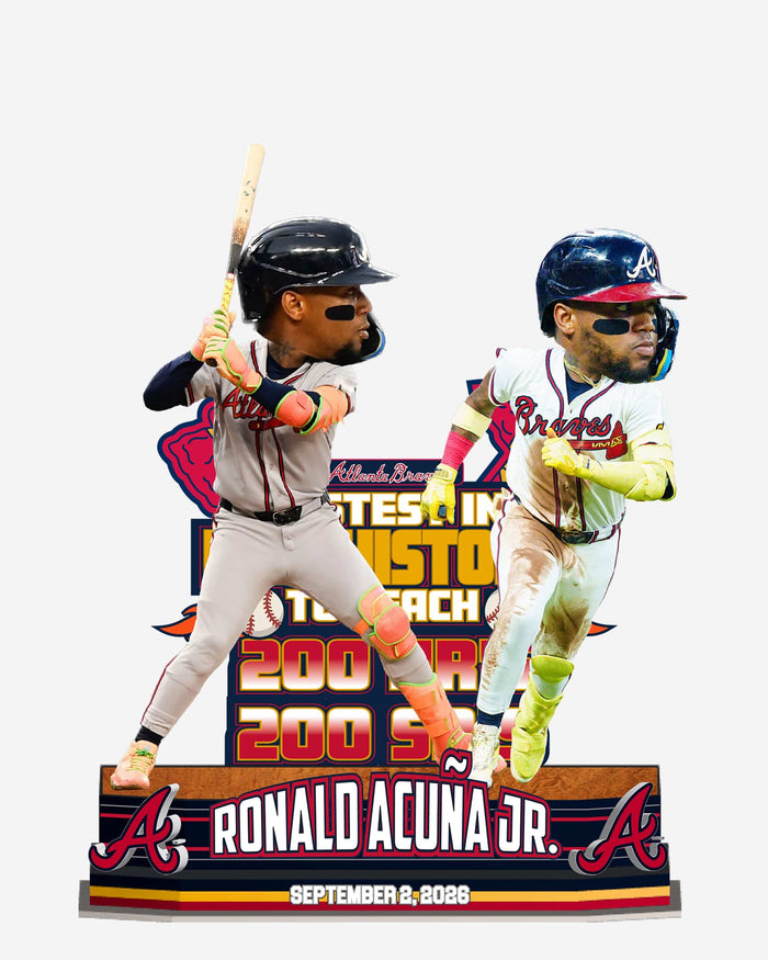Ronald Acuna Jr Atlanta Braves Fastest in MLB History to 200 Home Runs & 200 Stolen Bases Bobblehead
