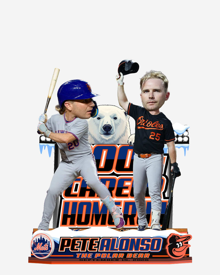 Pete Alonso New York Mets & Baltimore Orioles 300th Career Home Run Dual Mini Bobblehead FOCO - FOCO.com