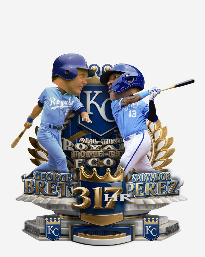 George Brett & Salvador Perez Kansas City Royals All-Time Royals Home Run Record Mini Bobblehead