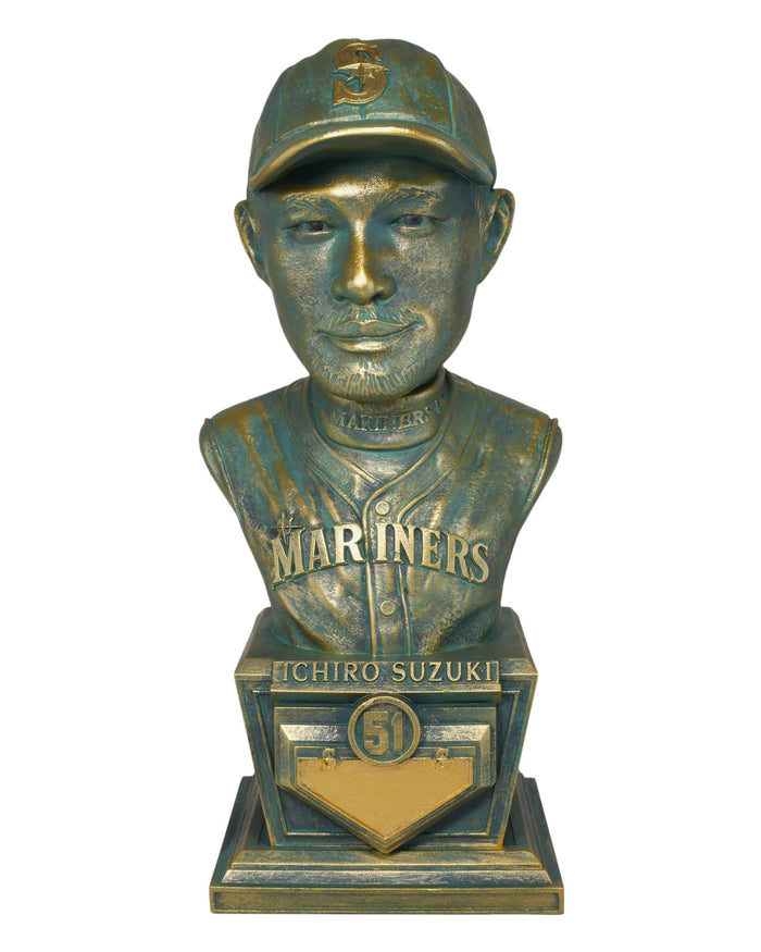 Ichiro Suzuki Seattle Mariners Bronze Patina Bust Bobblehead FOCO - FOCO.com