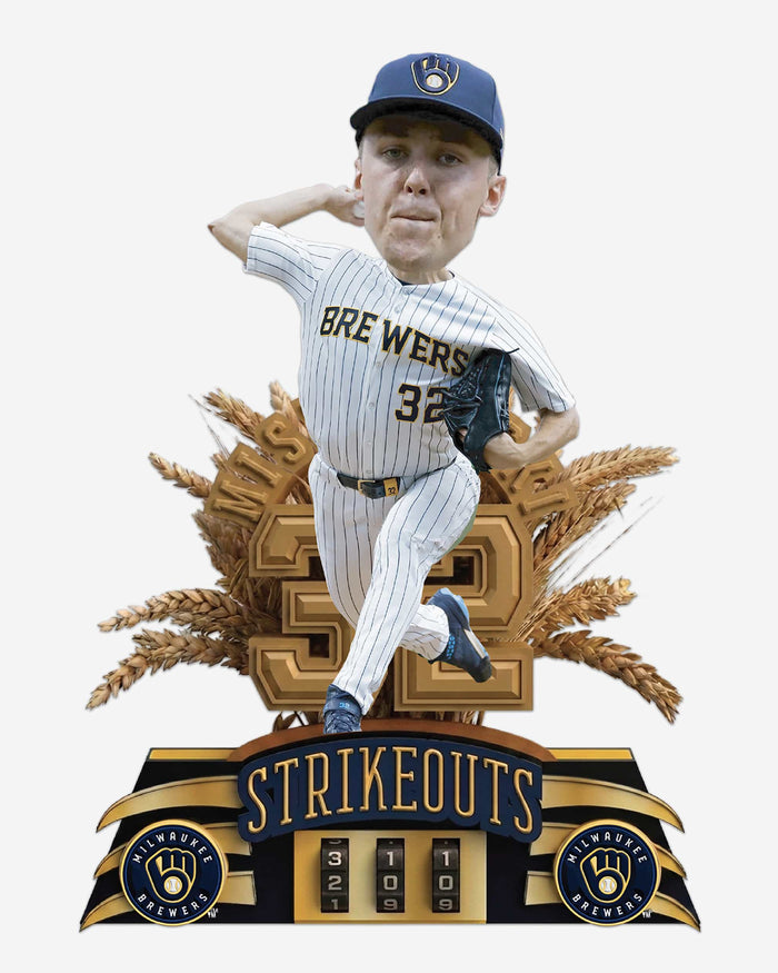 Jacob Misiorowski Milwaukee Brewers Strikeout Counter Bobblehead FOCO - FOCO.com