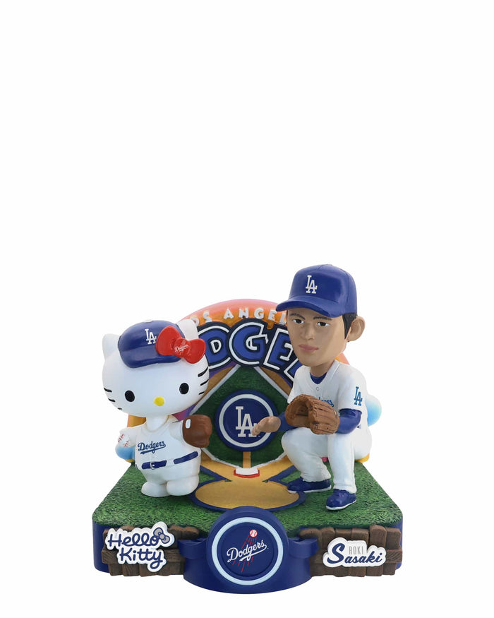 Roki Sasaki & Hello Kitty® Los Angeles Dodgers Dual Mini Bobblehead Scene FOCO - FOCO.com