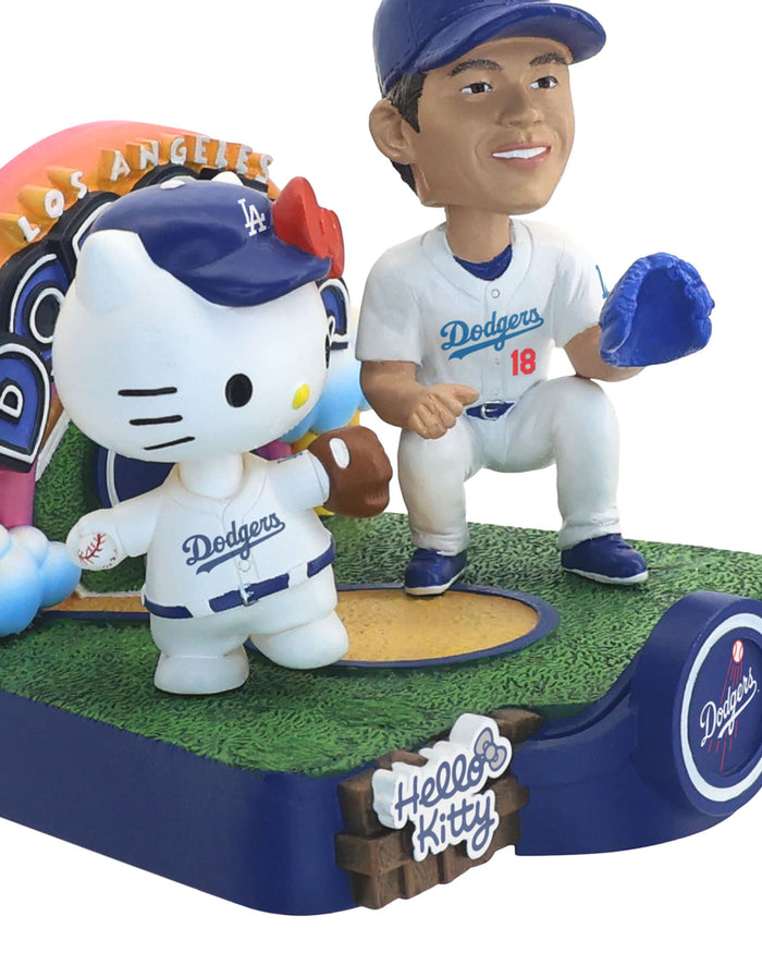 Yoshinobu Yamamoto & Hello Kitty® Los Angeles Dodgers Dual Mini Bobblehead Scene FOCO - FOCO.com