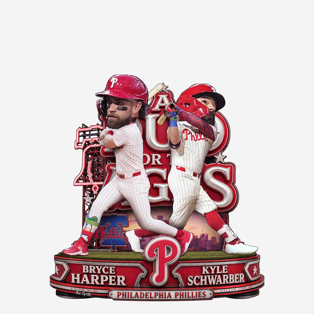 Kyle Schwarber and Bryce Harper Philadelphia Phillies Duo of the Ages Mini Scene Bobblehead FOCO - FOCO.com