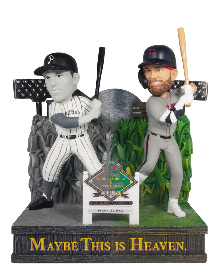Richie Ashburn & Bryce Harper Philadelphia Phillies 2026 Dyersville Then and Now Bobblehead