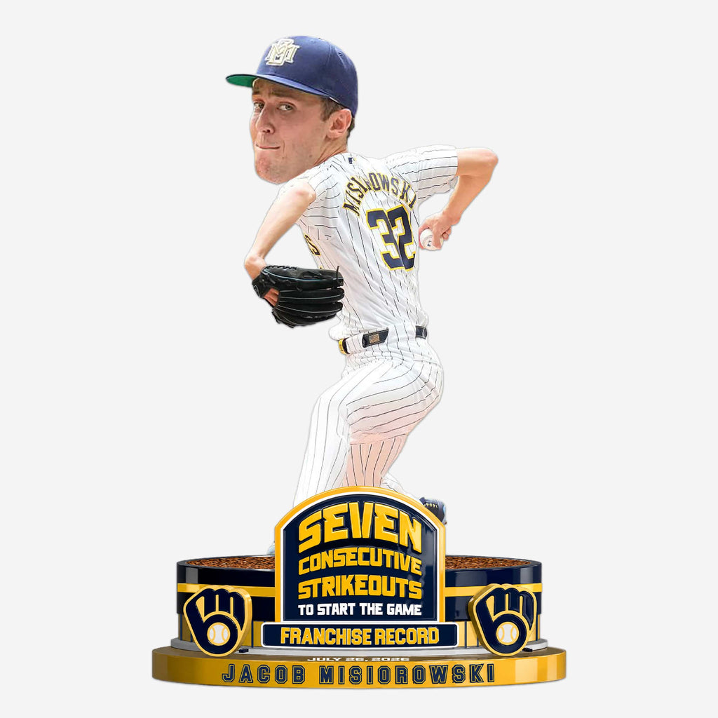 Jacob Misiorowski Milwaukee Brewers 7 Consecutive Strikeouts to Start a Game Franchise Record Bobblehead FOCO - FOCO.com