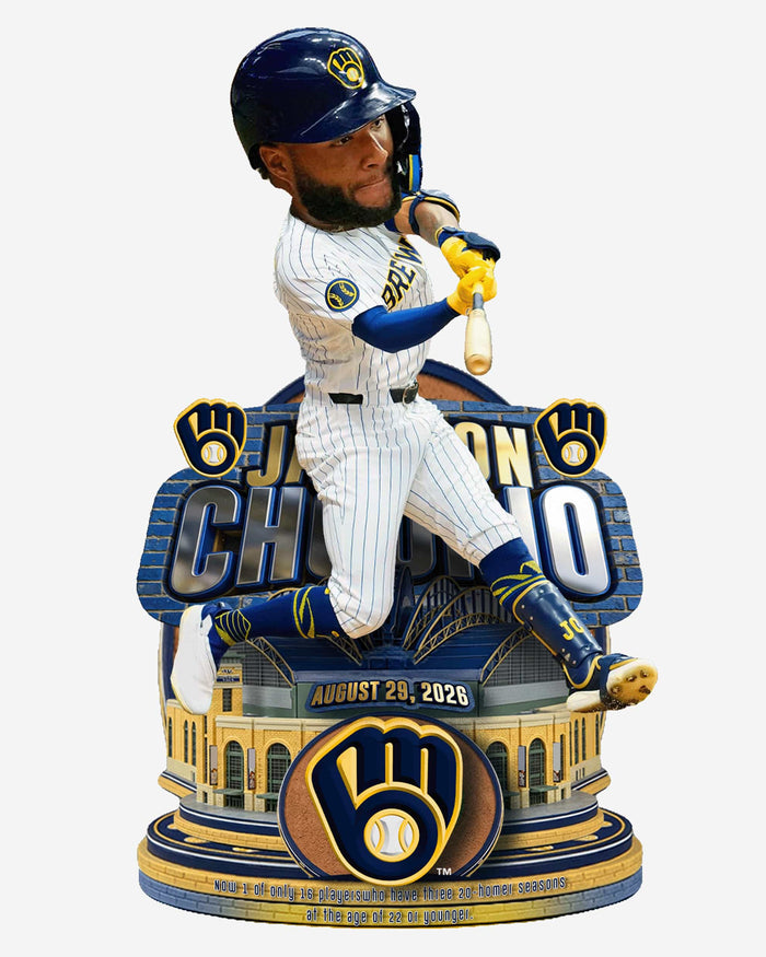 Jackson Chourio Milwaukee Brewers Historical 20 Home Run Seasons Bobblehead