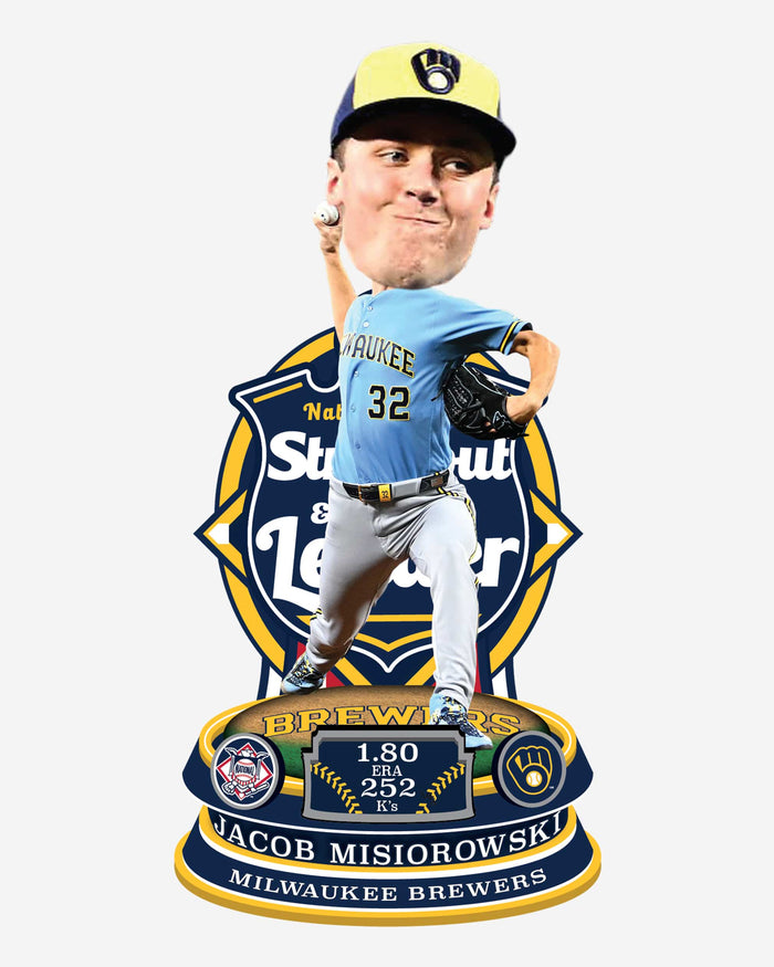 Jacob Misiorowski Milwaukee Brewers 2026 NL Best ERA and Strike Out Leader Bobblehead
