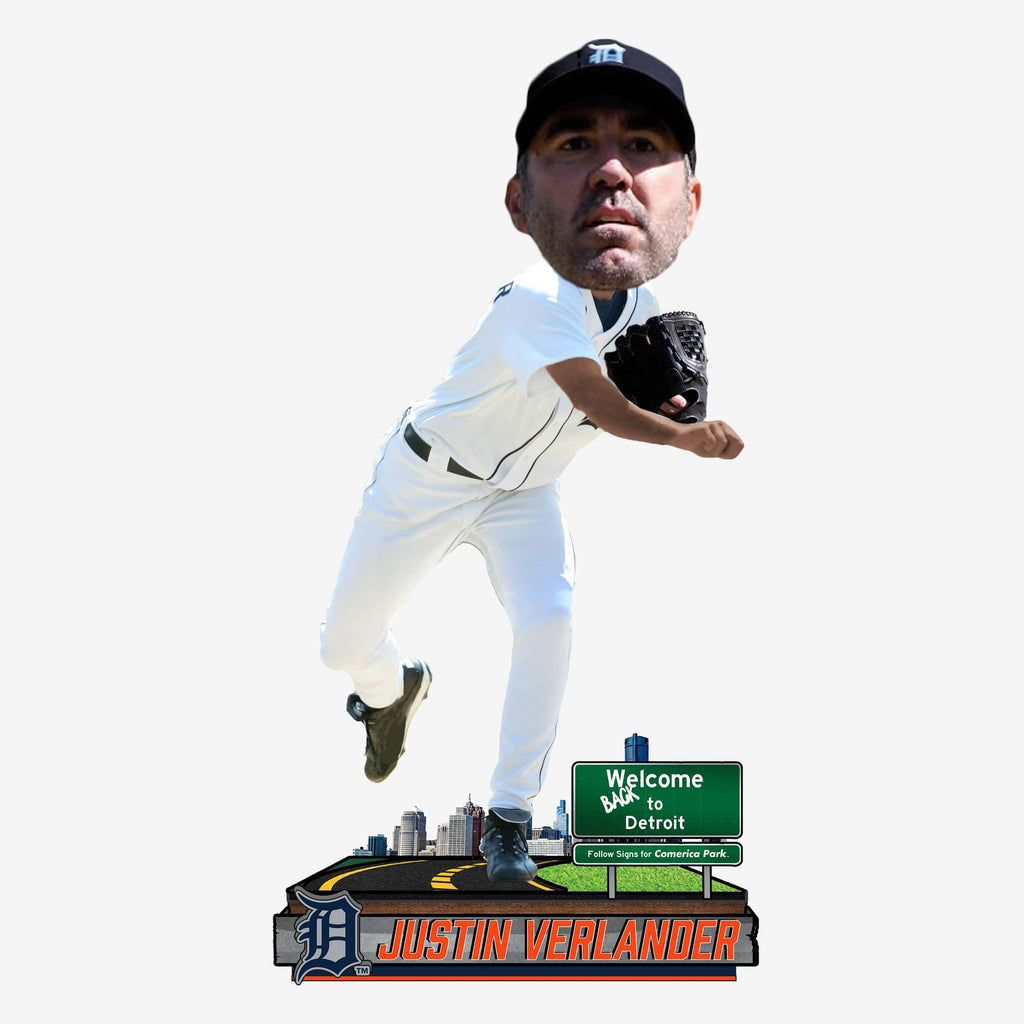 Justin Verlander Detroit Tigers Welcome Back Next Stop Bobblehead FOCO - FOCO.com