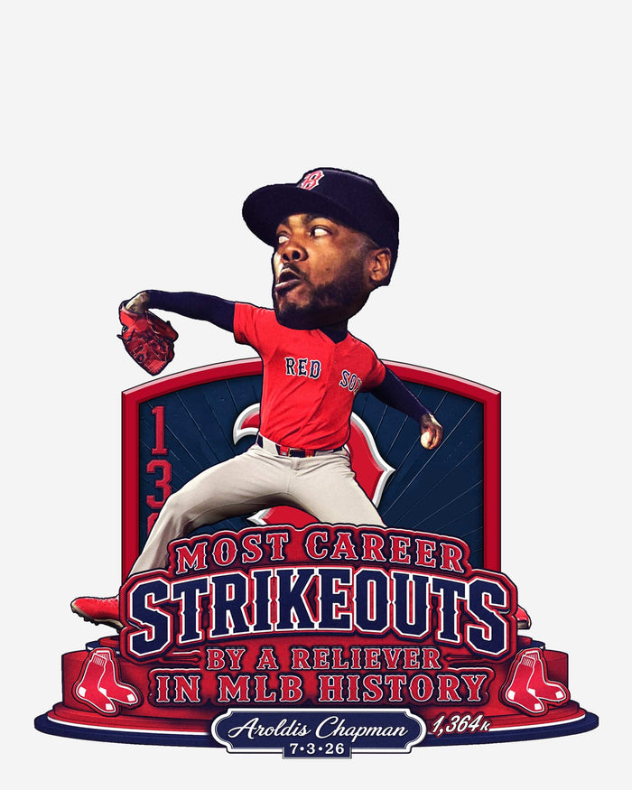 Aroldis Chapman Boston Red Sox MLB Record for Most Reliever Strikeouts Bobblehead