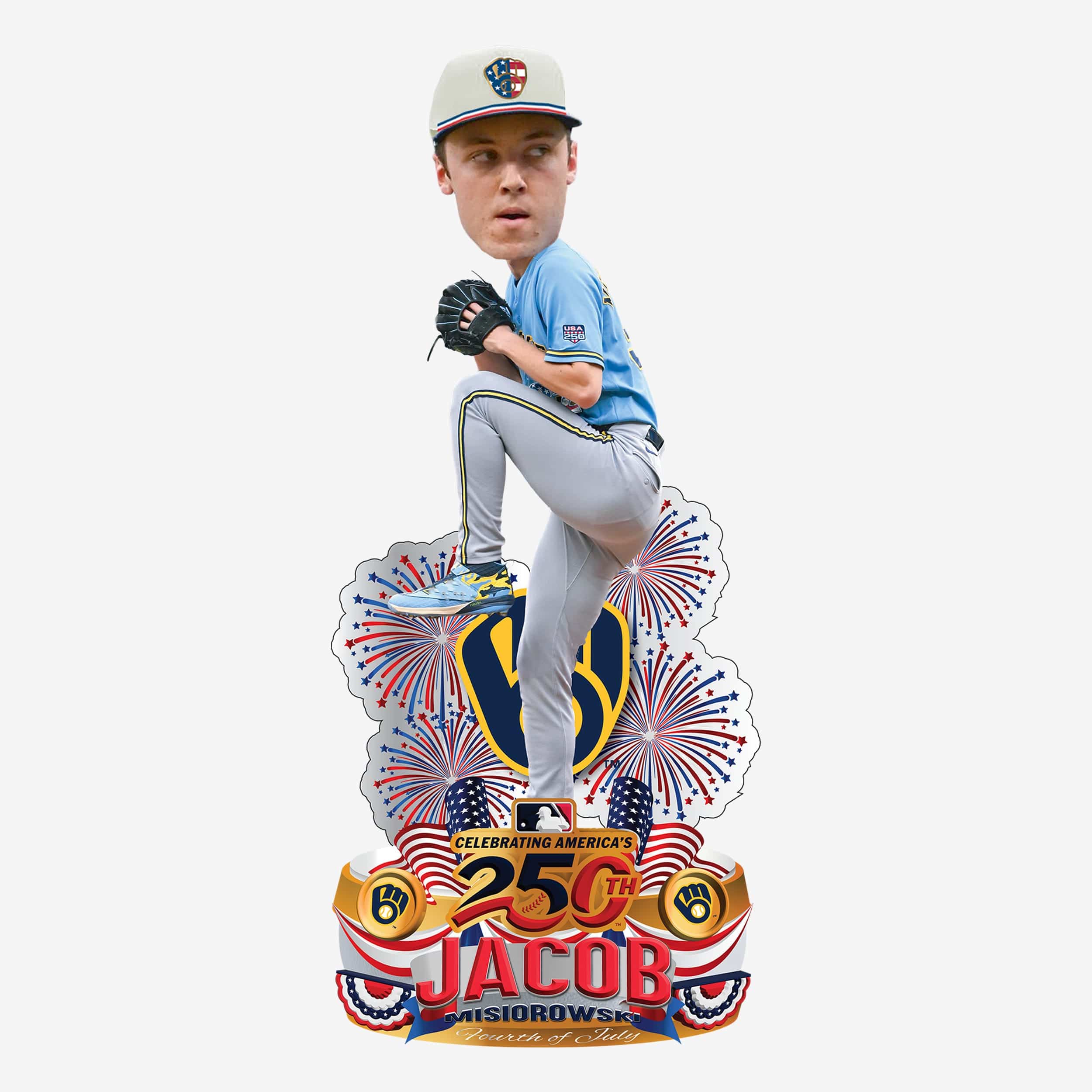 Jacob Misiorowski Milwaukee Brewers USA 250 Fourth of July Jersey