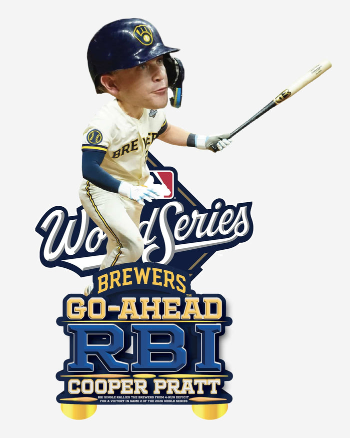 Cooper Pratt Milwaukee Brewers 2026 World Series Game 2 Go-Ahead RBI Bobblehead FOCO - FOCO.com