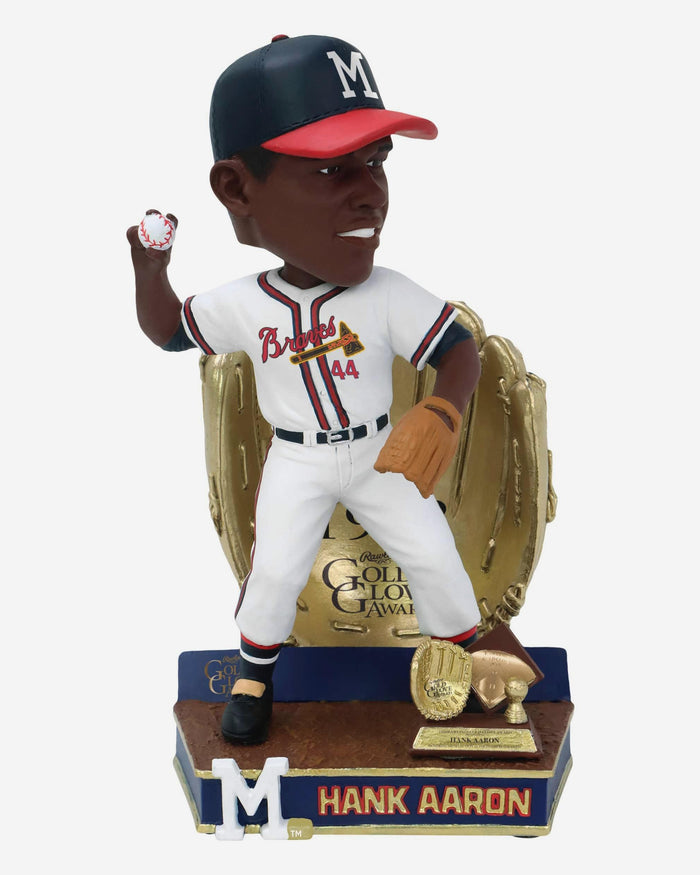 Hank Aaron Atlanta Braves 1958 Gold Glove Bobblehead FOCO - FOCO.com