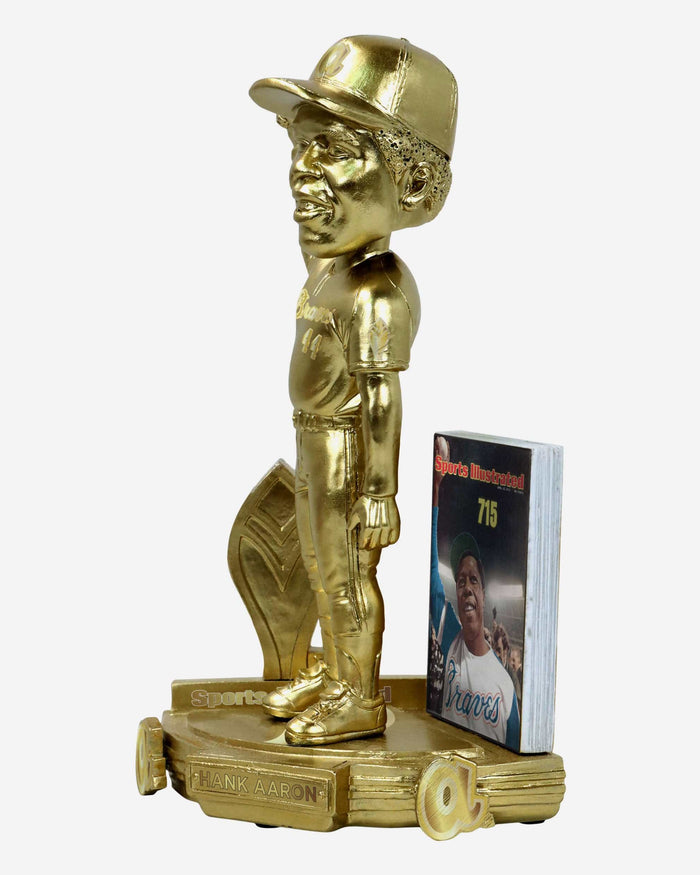 Hank Aaron Atlanta Braves Gold Electroplated 715 Sports Illustrated Cover Bobblehead FOCO - FOCO.com