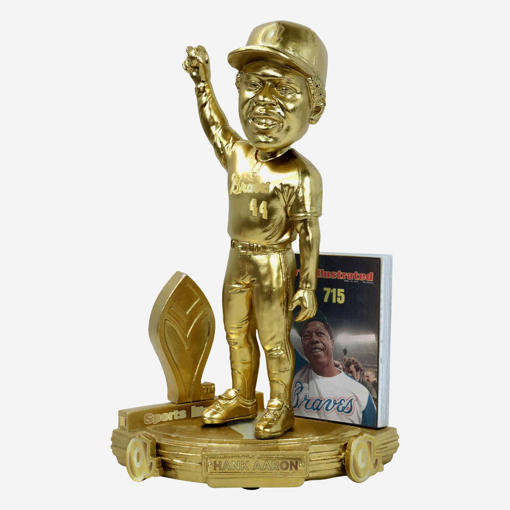 Hank Aaron Atlanta Braves Gold Electroplated 715 Sports Illustrated Cover Bobblehead FOCO - FOCO.com