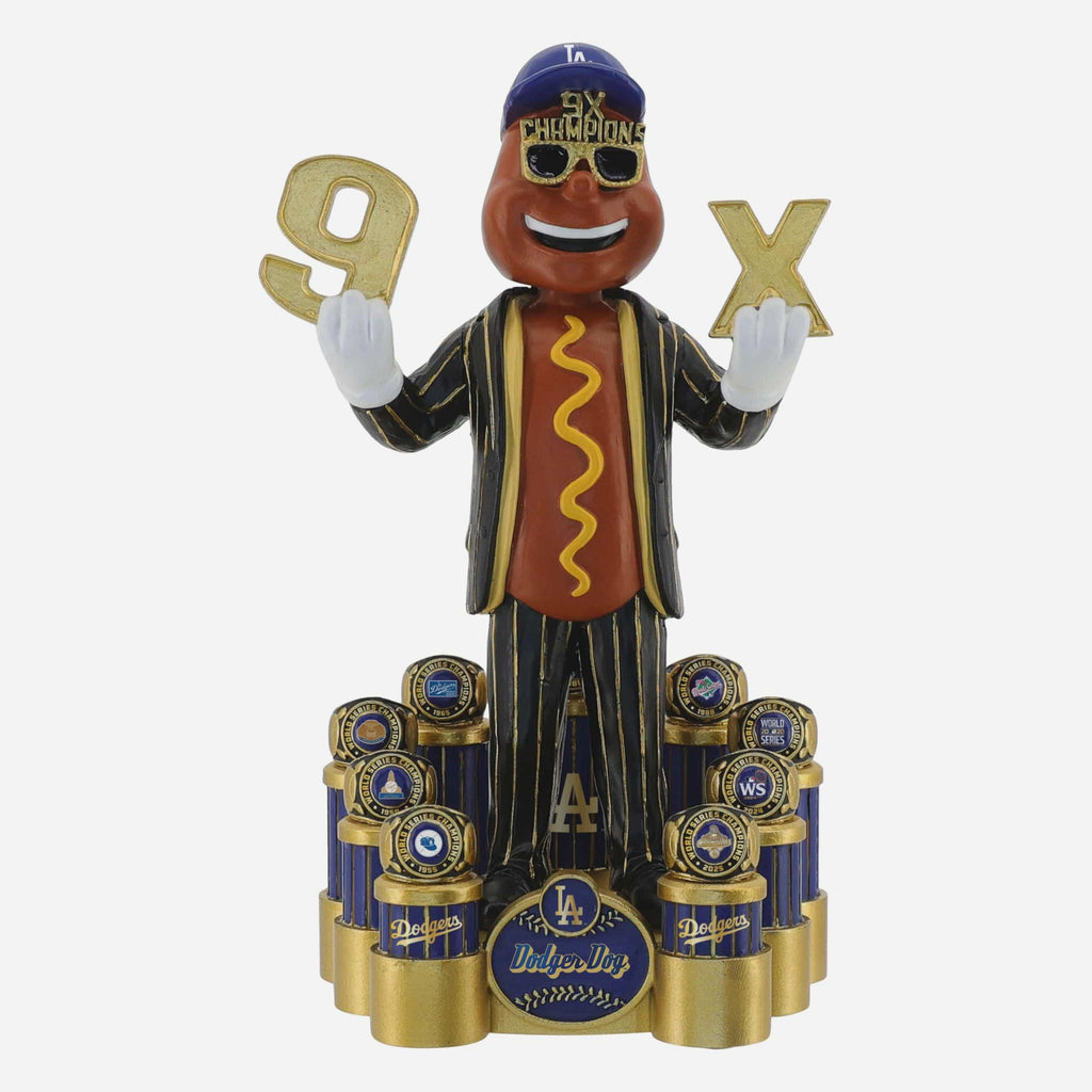 Dodger Dog Los Angeles Dodgers 2025 9X World Series Champions Bobblehead FOCO - FOCO.com