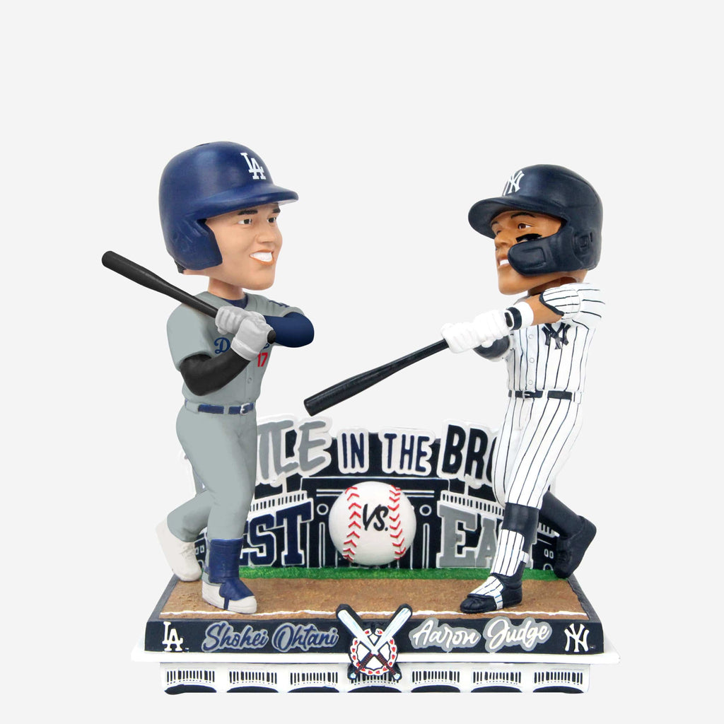 Aaron Judge & Shohei Ohtani New York Yankees & Los Angeles Dodgers Away Uniform Battle in the Bronx Dual Bobblehead FOCO - FOCO.com