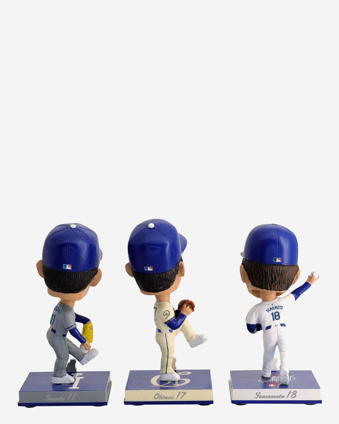 Roki Sasaki & Shohei Ohtani & Yoshinobu Yamamoto Los Angeles Dodgers 3 Pack Mini Bighead Bobblehead Set FOCO - FOCO.com