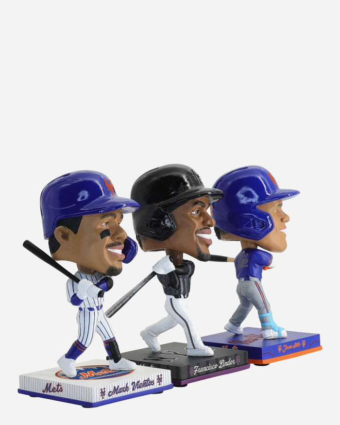 Francisco Lindor & Juan Soto & Mark Vientos New York Mets 3 Pack Mini Bighead Bobblehead Set FOCO - FOCO.com
