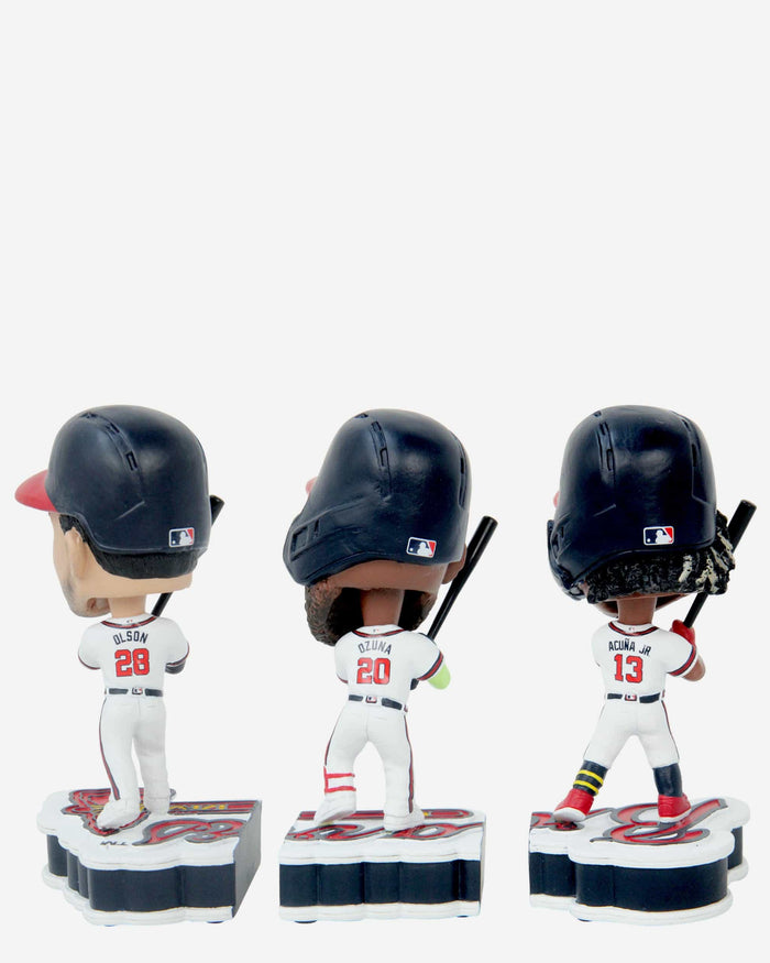 Ronald Acuna Jr & Matt Olson & Marcell Ozuna Atlanta Braves Connecting Base 3 Pack Mini Bighead Bobblehead Set FOCO - FOCO.com