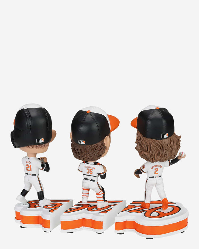 Gunnar Henderson & Adley Rutschman & Austin Hays Baltimore Orioles Connecting Base 3 Pack Mini Bighead Bobblehead Set FOCO - FOCO.com