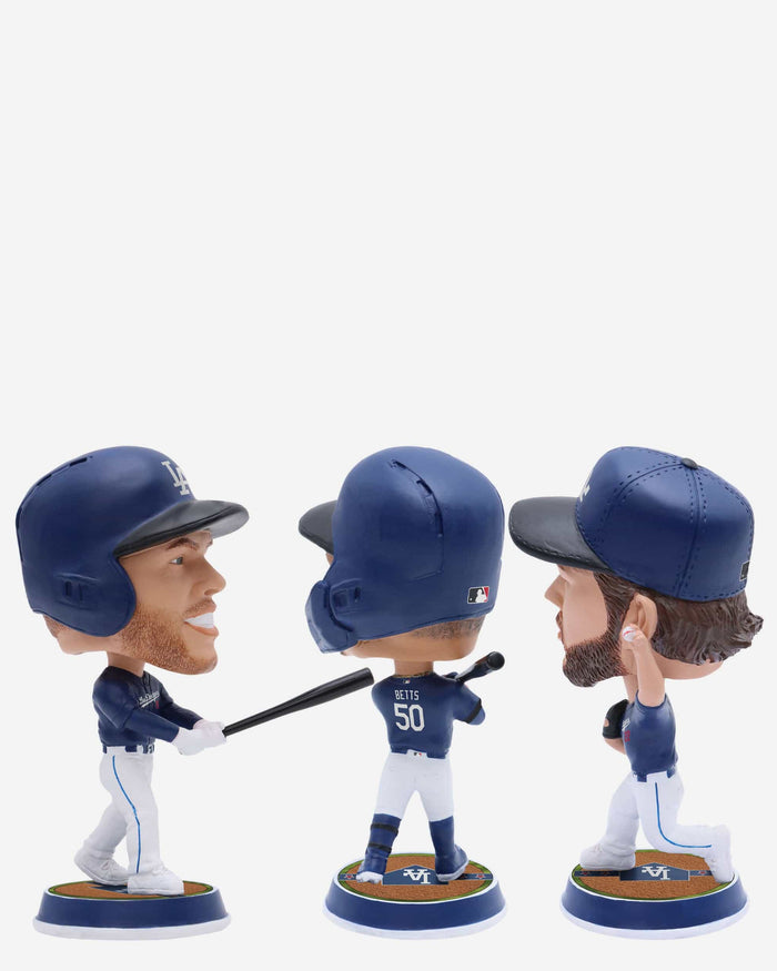 Freddie Freeman & Mookie Betts & Clayton Kershaw Los Angeles Dodgers 3 Pack Field Stripe Mini Bighead Bobblehead Set FOCO - FOCO.com