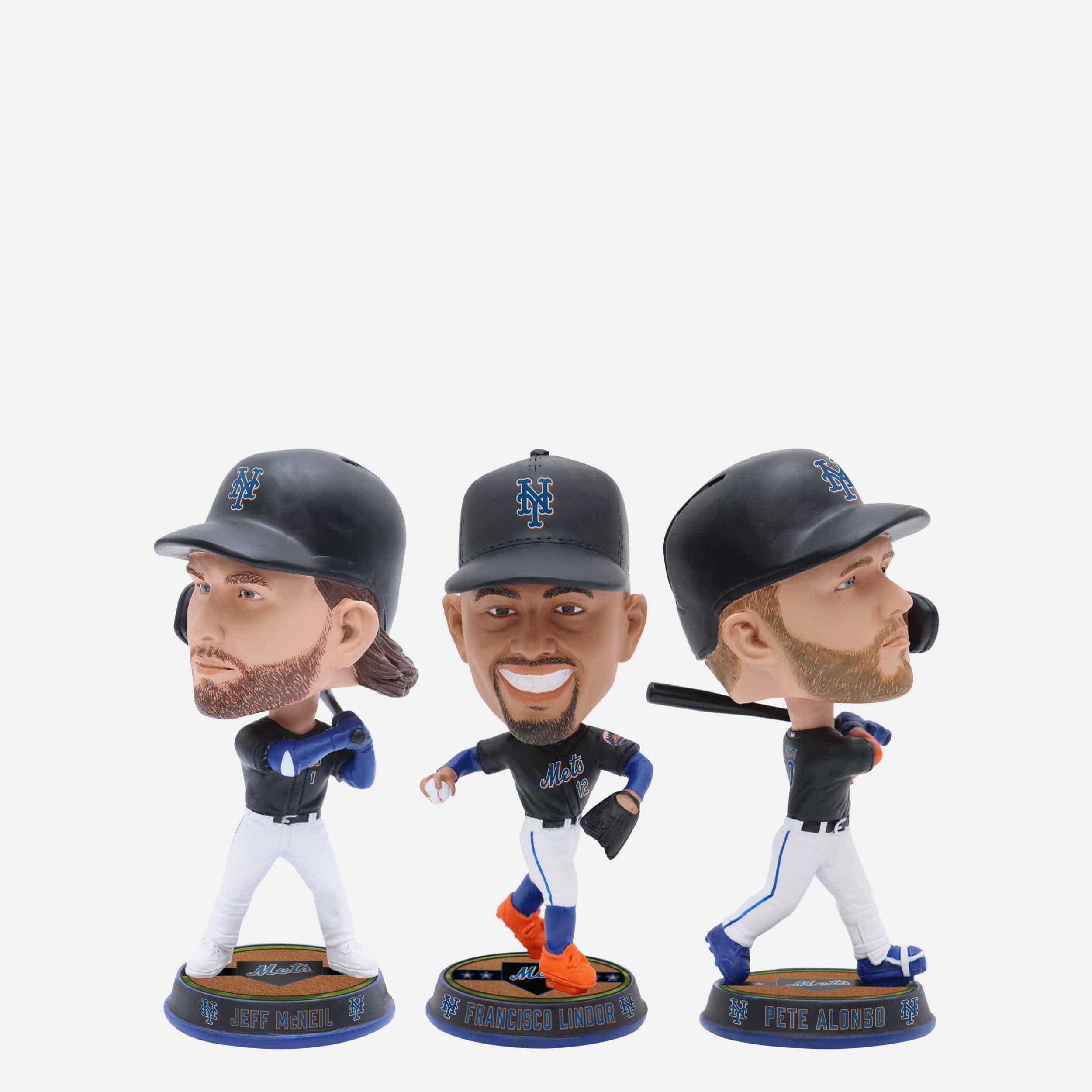 Pete Alonso & Francisco Lindor & Jeff McNeil New York Mets 3 Pack Fiel FOCO