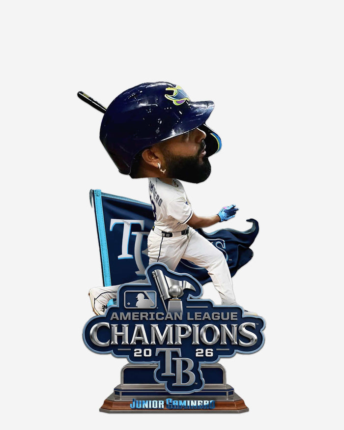 Junior Caminero Tampa Bay Rays 2026 American League Champions Pennant Base Medium Bighead Bobblehead FOCO - FOCO.com