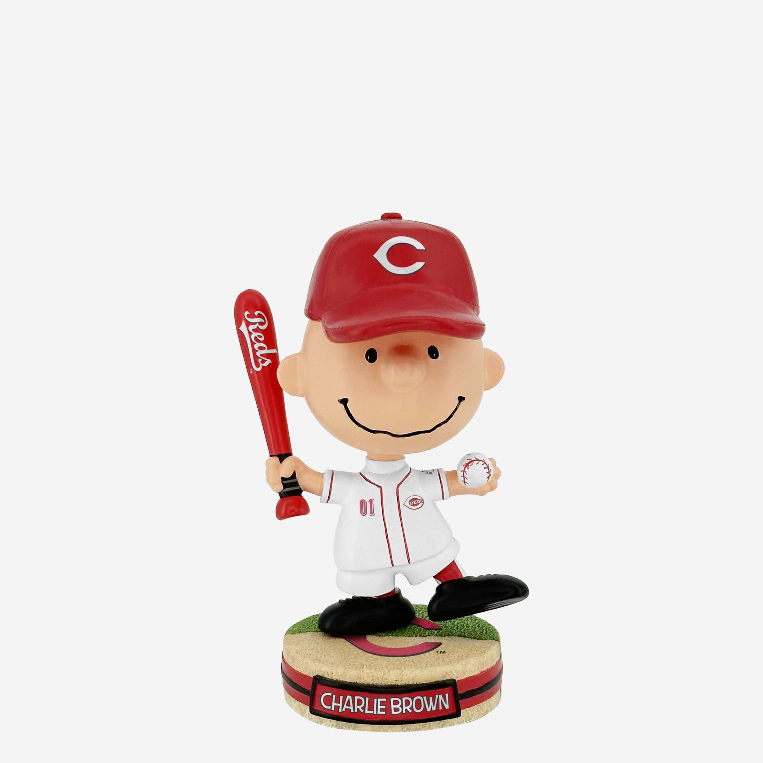 Cincinnati Reds Charlie Brown Peanuts Mini Bighead Bobblehead FOCO