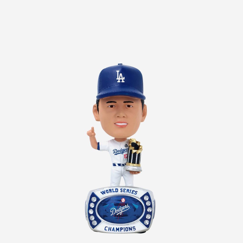 Shohei Ohtani Los Angeles Dodgers 2024 World Series Champions Ring Base Mini Bighead Bobblehead FOCO - FOCO.com