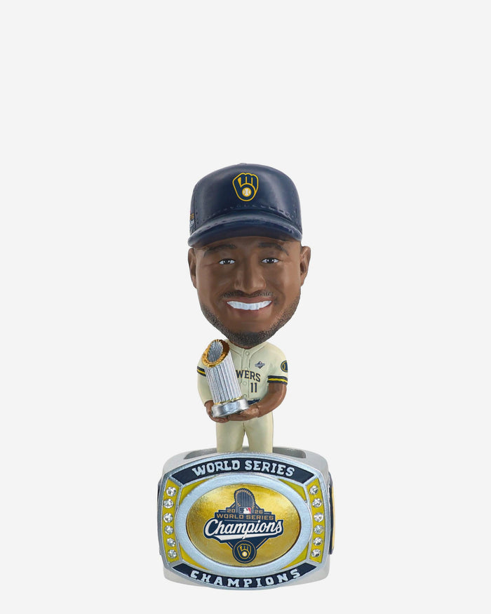 Jackson Chourio Milwaukee Brewers 2026 World Series Champions Ring Base Mini Bighead Bobblehead FOCO - FOCO.com