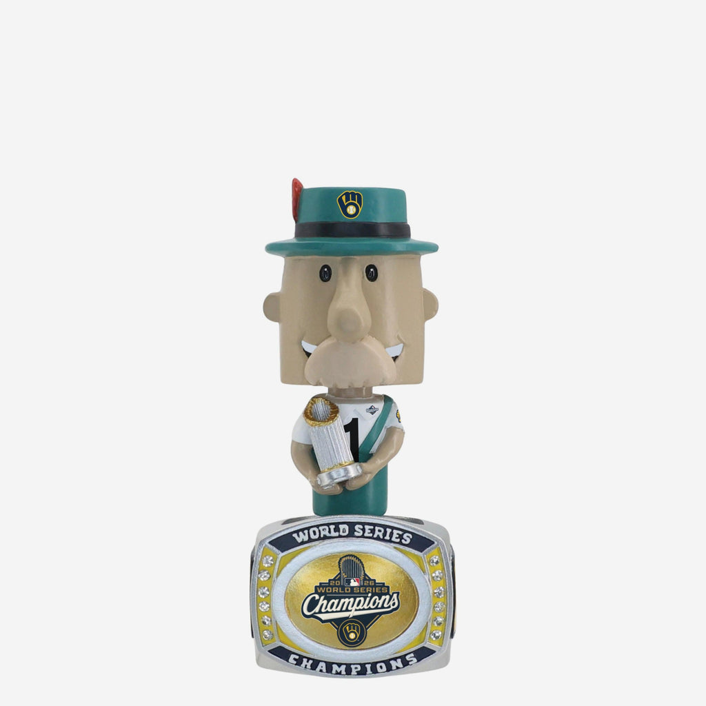 Brat Milwaukee Brewers 2026 World Series Champions Ring Base Mascot Mini Bighead Bobblehead FOCO - FOCO.com