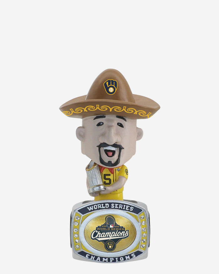 Chorizo Milwaukee Brewers 2026 World Series Champions Ring Base Mascot Mini Bighead Bobblehead FOCO - FOCO.com