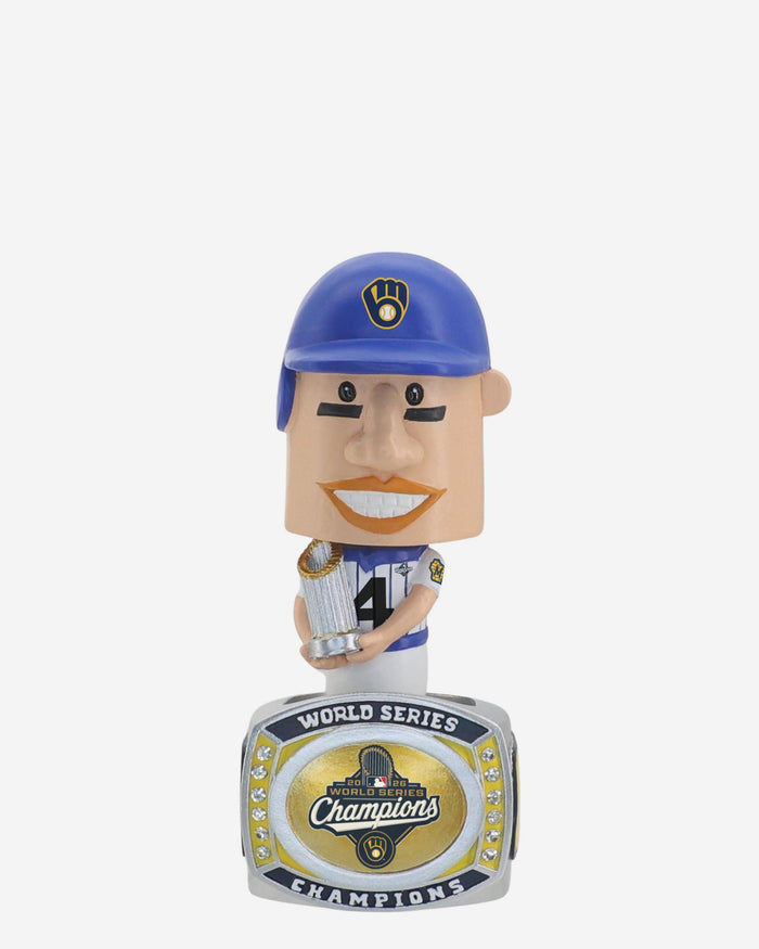 Hot Dog Milwaukee Brewers 2026 World Series Champions Ring Base Mascot Mini Bighead Bobblehead FOCO - FOCO.com