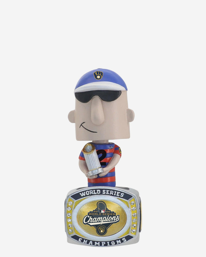 Polish Sausage Milwaukee Brewers 2026 World Series Champions Ring Base Mascot Mini Bighead Bobblehead FOCO - FOCO.com