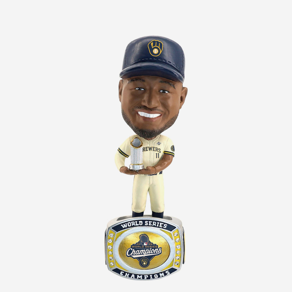 Jackson Chourio Milwaukee Brewers 2026 World Series Champions Ring Base Medium Bighead Bobblehead FOCO - FOCO.com
