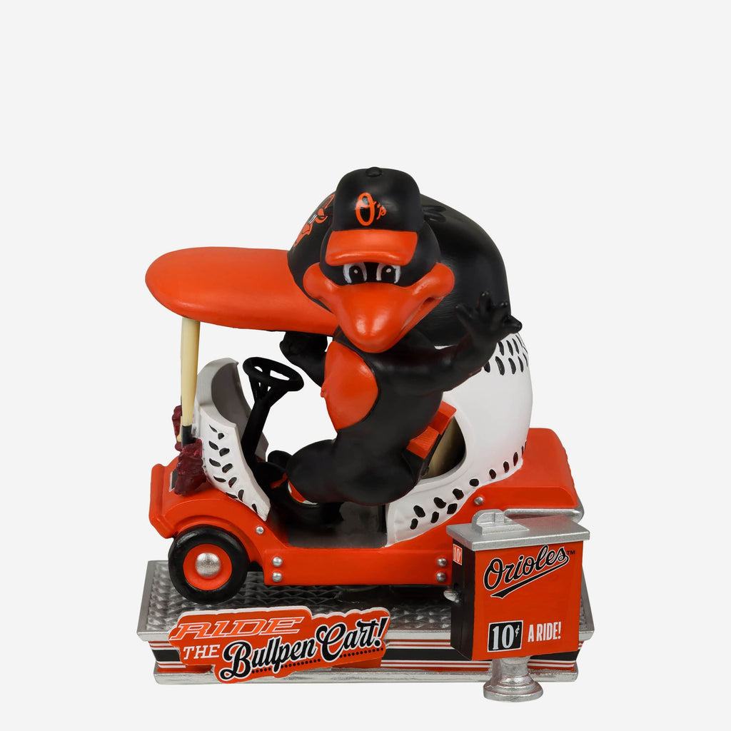 The Oriole Bird Baltimore Orioles Bullpen Cart Mascot Bobblehead FOCO - FOCO.com