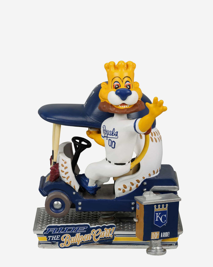 Sluggerrr Kansas City Royals Bullpen Cart Mascot Bobblehead FOCO - FOCO.com