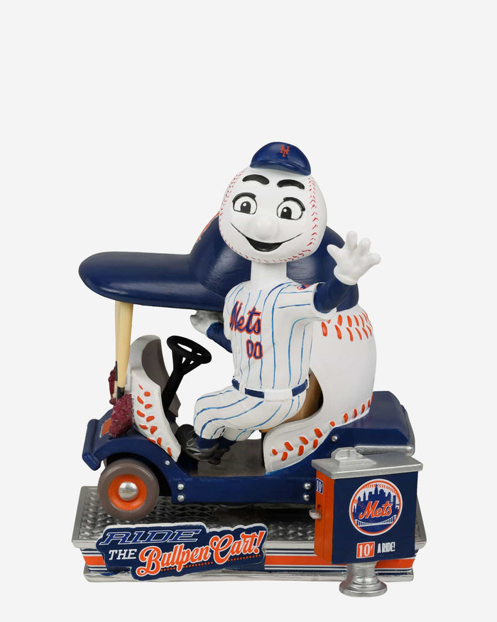 Mr Met New York Mets Bullpen Cart Mascot Bobblehead FOCO - FOCO.com