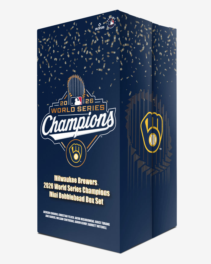 Milwaukee Brewers 2026 World Series Champions Celebration Mini Bobblehead Boxed Set FOCO - FOCO.com