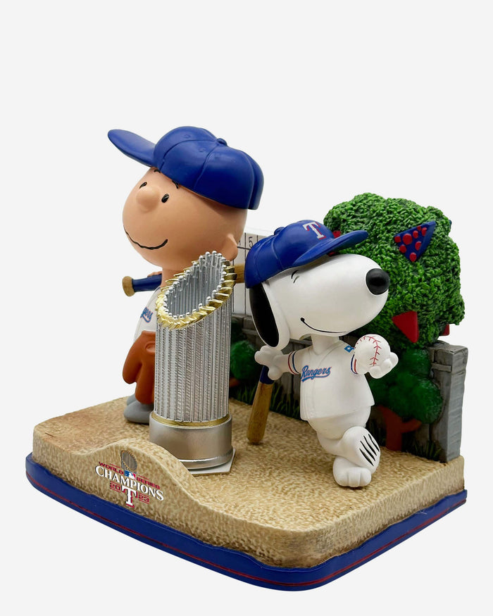 Texas Rangers Charlie Brown & Snoopy Peanuts 2023 World Series Champions Trophy Dual Bobblehead FOCO - FOCO.com