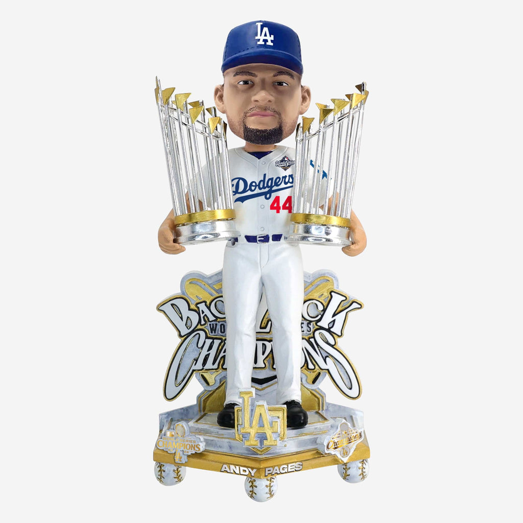 Andy Pages Los Angeles Dodgers 2025 Back To Back World Series Champions Celebration Bobblehead FOCO - FOCO.com