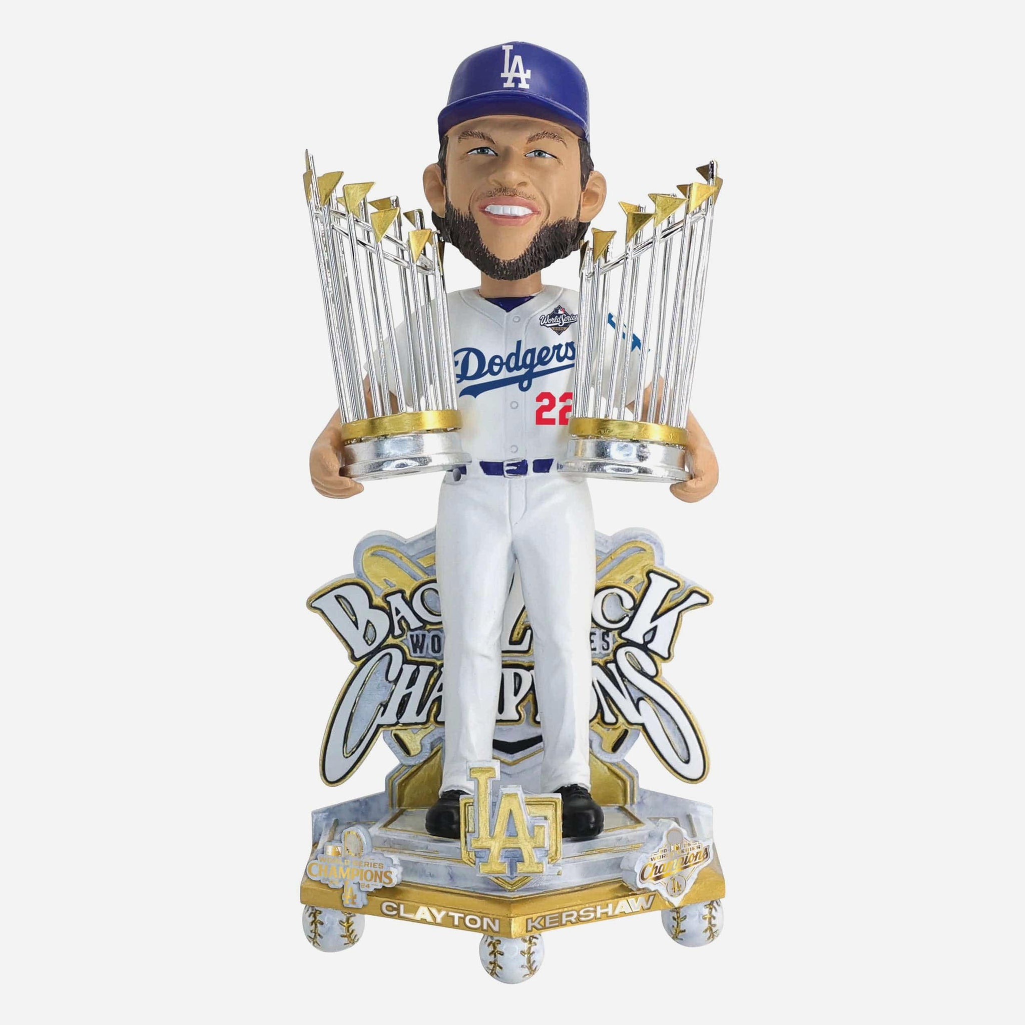 Clayton Kershaw Los Angeles Dodgers 2025 Back To Back World Series Champions Celebration Bobblehead