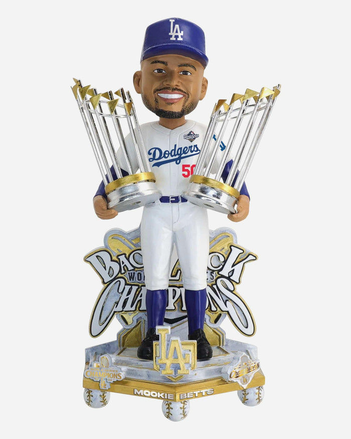 Mookie Betts Los Angeles Dodgers 2025 Back To Back World Series Champions Celebration Bobblehead FOCO - FOCO.com