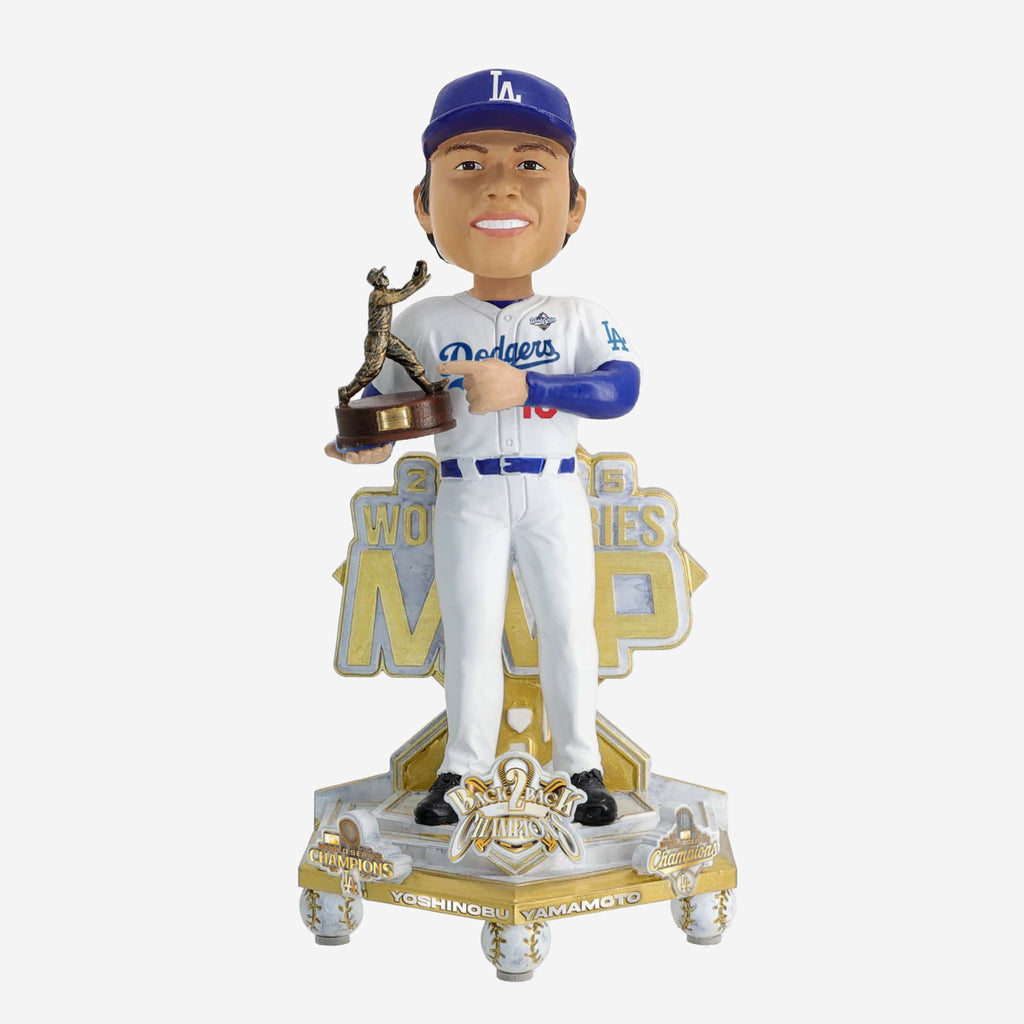 Yoshinobu Yamamoto Los Angeles Dodgers 2025 Back To Back World Series Champions Celebration MVP Bobblehead FOCO - FOCO.com